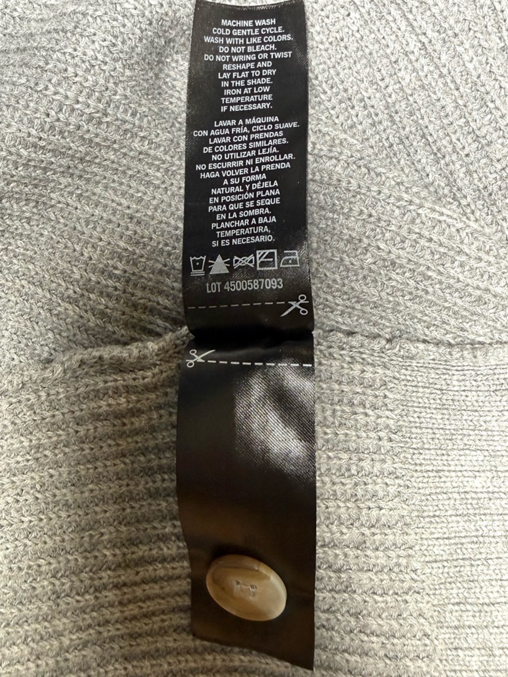 Hudson Jeans 100% Cotton Ribbed V-Neck Button Cardigan Gray size L - Picture 6 of 6